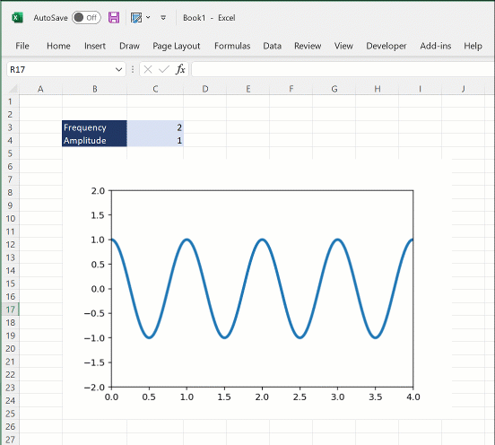 Animated matplotlib plot in Excel