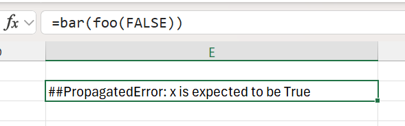 Errors propagated between functions