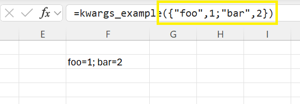 Passing kwargs from Excel to Python