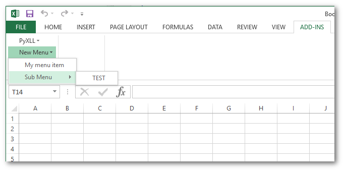 Bind Python functions to sub-menus.