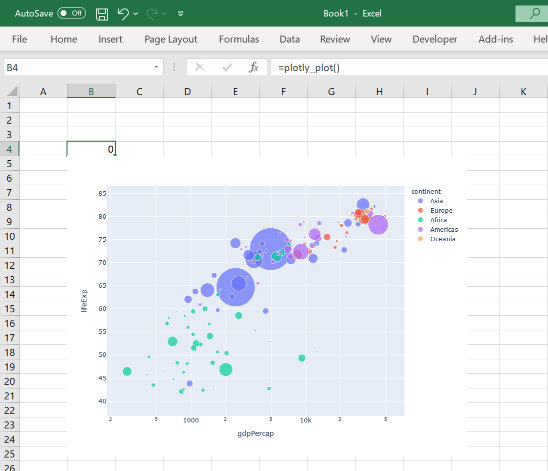 Simple matplotlib chart in Excel