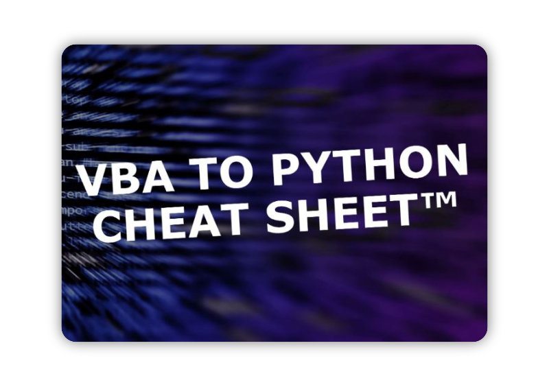 The VBA to Python Cheat Sheet