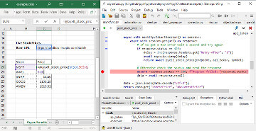 Debug your Python Excel add-ins using PyCharm, VS Code, Eclipse, Wing IDE and more.