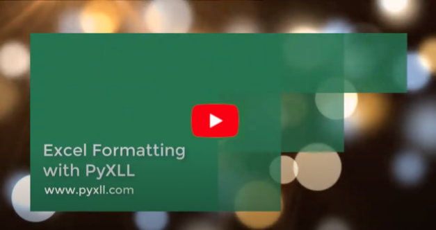 Formatting Excel Cells with PyXLL