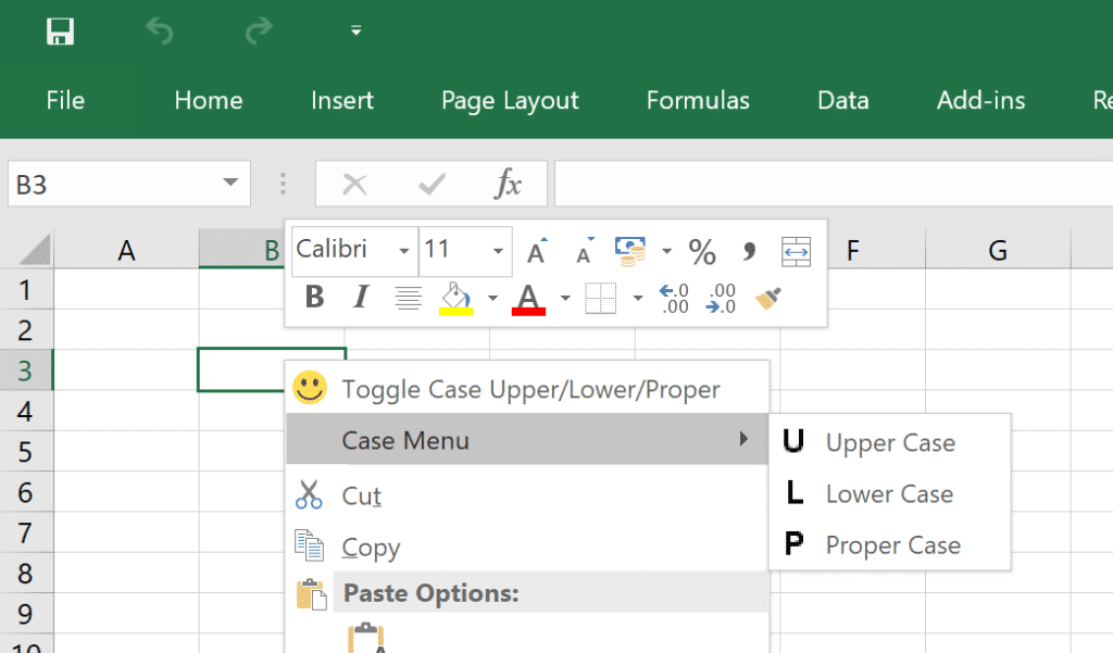 Custom Python context menu in Excel