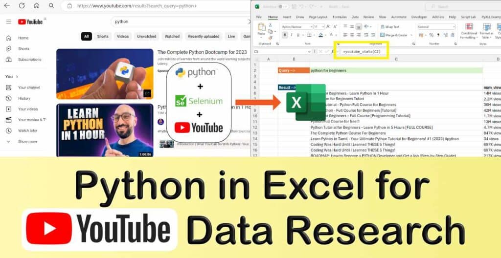 Python in Excel for YouTube data research